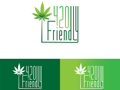 420 Friendly Logo branding cannabis design flat graident graphic happy hemp hemp label design hemp oil illustration leaf logo logo design minimal modern nature signature logo typography unique