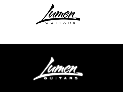 Lumen Guitars branding business guitar guitarist handdrawn illustration light logo logo design lumen metal minimal modern professional rock signature signature logo simple unique