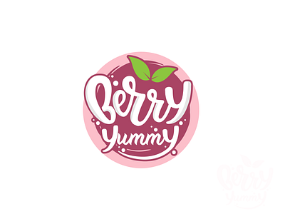 Berry Yummy awesome berry branding color eat flavour logo logo design modern pastel pink purple signature logo unique yummy