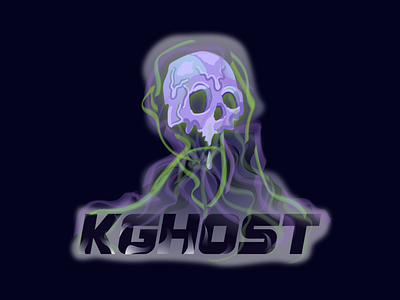 K Ghost Logo dark green halloween horror logo october purple skull spooky writer