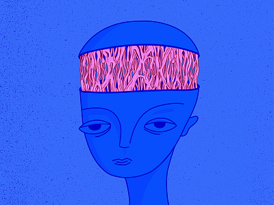 Gum head blue brain bublegum elastic gum head open slimy
