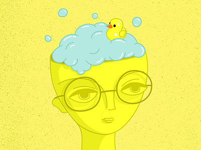 Brainwash Head bath brain brainwash bubbles clean duck foam head open rubber wash yellow