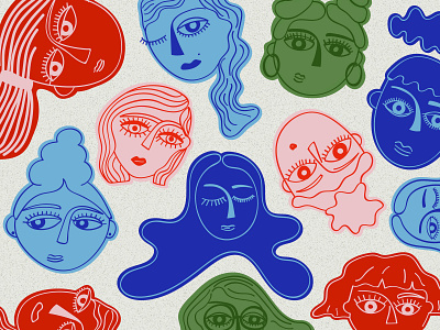 Señoritas girls heads ladies stickers