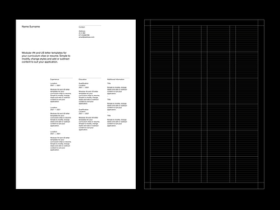 A4 / Letter CV and Resume Templates for InDesign