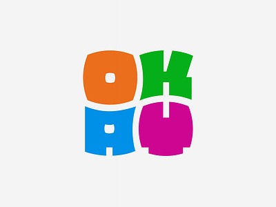 OKAY - saeri bright colors coloful color color block design flat illustration letters okay type typography vector word art