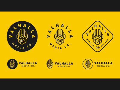 Valhalla Logo Concepts branding icon illustration logo typography valhalla viking yellow