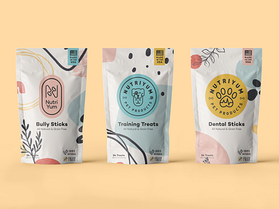 NutriYum Logo Concepts branding cat dog logo packaging pet treats