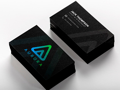 Aurora Logo and Business Card a ai artificial intelligence aurora branding business card logo