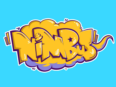 N I M B U S dbz dragon ball z lettering logo nimbus throw ups typography vector art