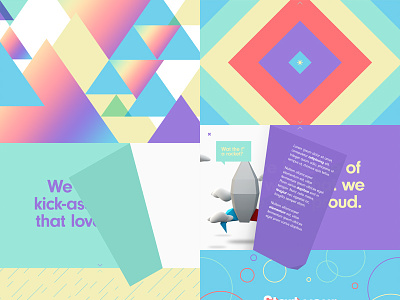 Colorful Experience colorful diamonds flat geometric hello innovation landing page neuzeit triangles website