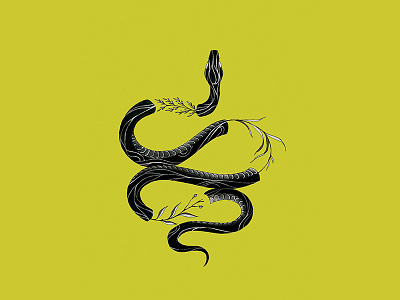 Grass Snake animal color design grass illustration nature photoshop series snake tattoo totem