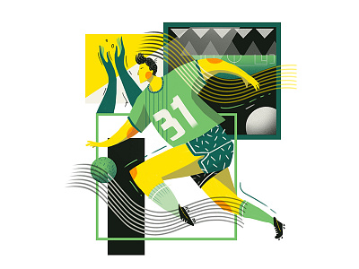 Sport themed magazine cover ball color cover digital illustration indie magazine palette photoshop soccer sport