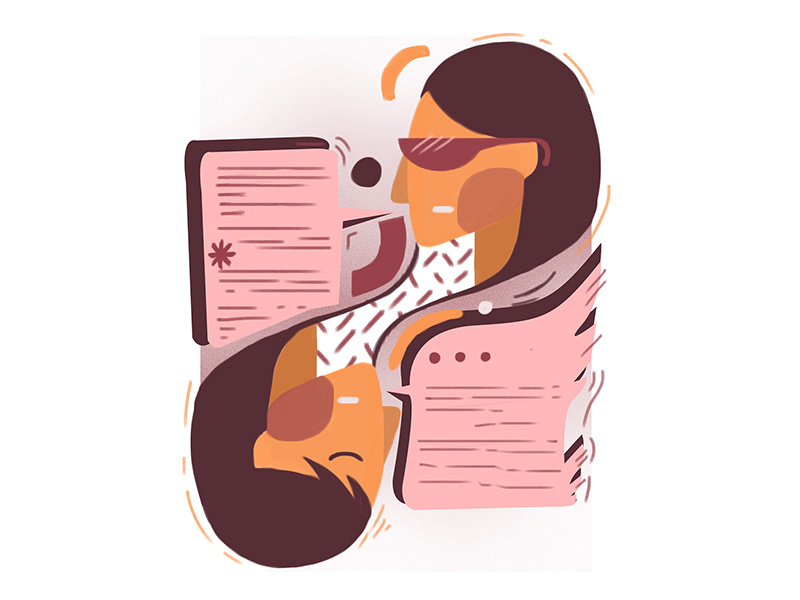 Language And Thought design colorpalette drawing magazine thought digital photoshop language illustration article
