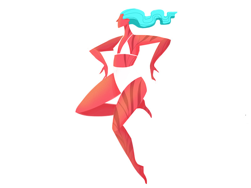 Summer Chill magazine girl palette woman lady summer digital drawing color photoshop design illustration