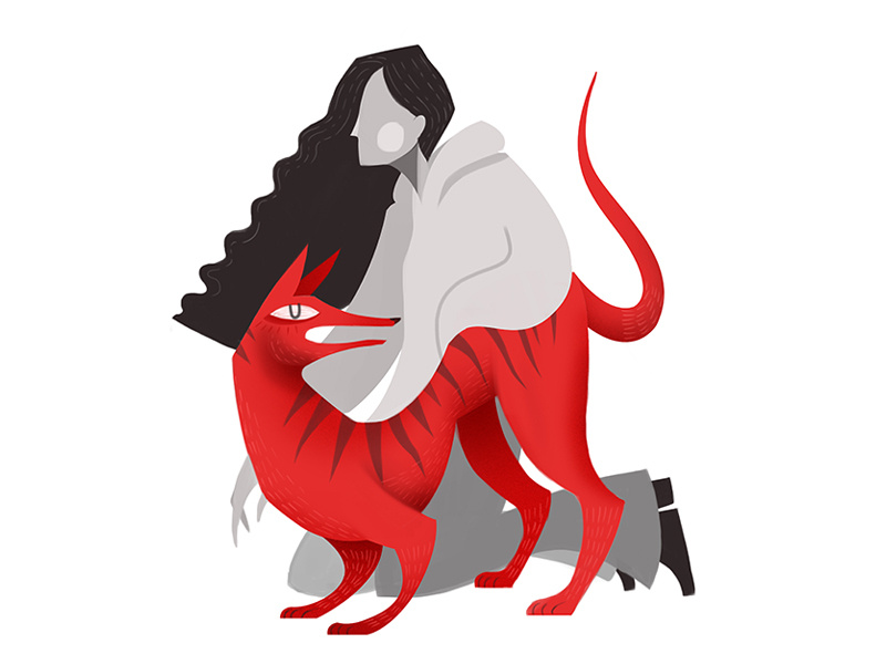 Unusual pet 04 series girl animal palette drawing color digital photoshop design illustration