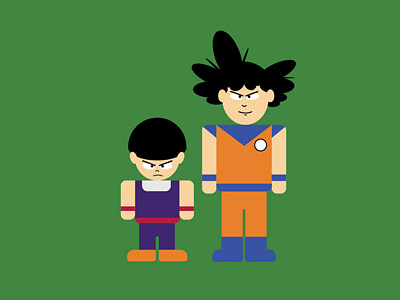 Father and son. art dragonballz illustrations vector