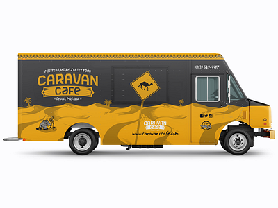 Caravan Cafe Foodtruck branding design logo print vinylwrap