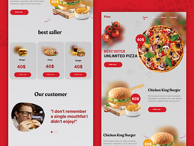 Pizaa / Pizza Restaurant branding design food pizza restaurant ui web webdesign
