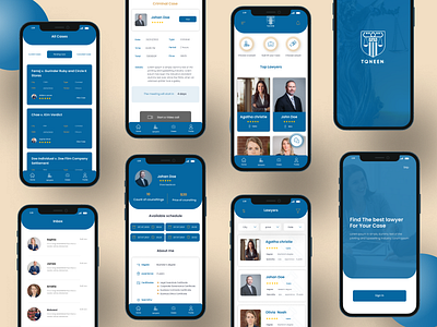 Tqneen for users app court lawyers mobile ui
