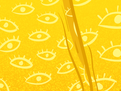 blindness pattern portrait snippet typography yellow