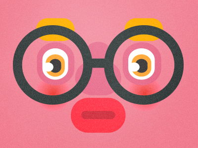 face app character children closeup eyes face family glasses illustration mouth nose pink