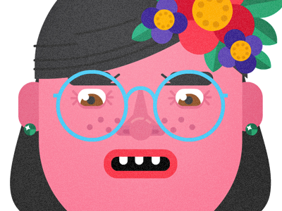 face app character children eyes face flower glasses illustration mouth nose