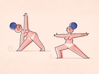 Yoga activity body boobs fat fatty girl grain illustration panties pink poses yoga