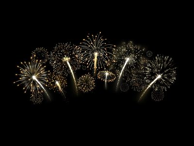 Golden fireworks vector illustration celebration fireworks vector