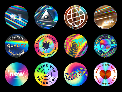 Iridescent holographic foil stickers