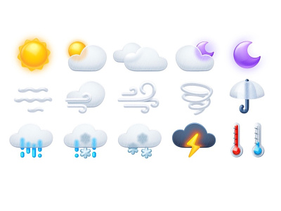 Glassmorphism Weather Icons glassmorphism icons vector weather