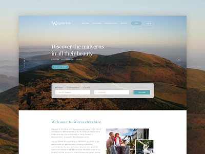Visit Worcestershire website design concept design photography serif web web design web page website