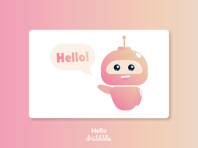 Hello Dribbble design flat icon illustration