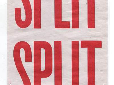 SPLIT concept design graphic letterpress project student typography
