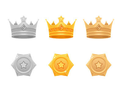Award copper crown gold icon icons illustration silver