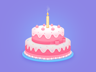 Happy birthday birthday cake candle illustrations sweet