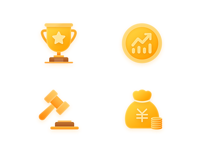 Flat illustrations ai earnings up gold coin icon illustration trading trophy wealth