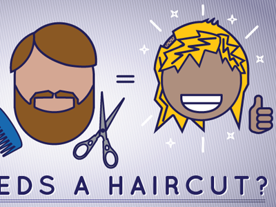 Who needs a haircut? illustration vector