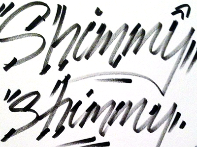 Shimmy lettering typography