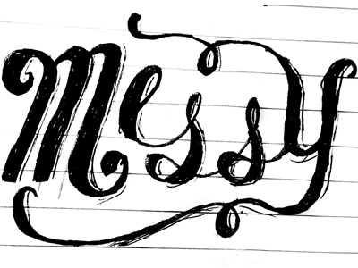 Messy lettering typography