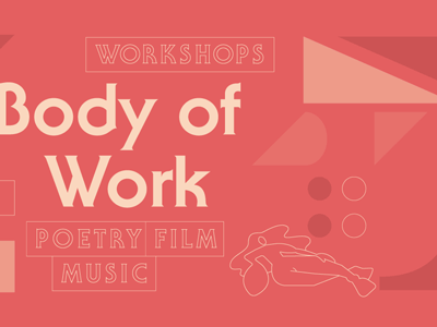 Body of Work geometric illustration monochrome red typographic