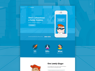 Dexter's "The Lab" Website Design Freebie + PSD dexter download flat free freebie fun psd psd freebie ui ux web website