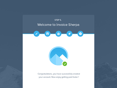 Invoice Sherpa Setup Process app clean flat invoice sherpa settings sign up step ui ux website