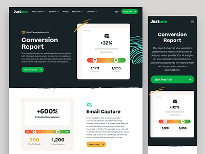 Justuno - CRO Analyzer b2b bbagency brand branding cms conversion cro development logo marketing product design report saas ui ux visual identity website design wordpress