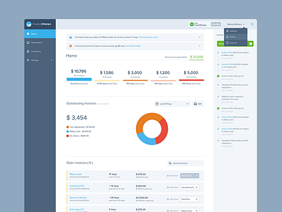 Invoice Sherpa Dashboard - Small Redesign app dashboard flat invoices sign up table ui user interface ux web app