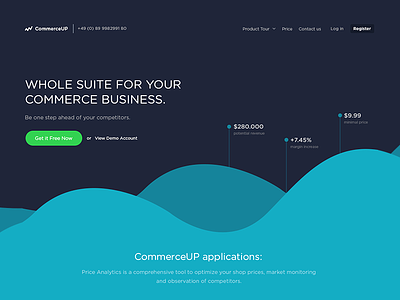 Commerce Analytics Homepage - WIP analytics app business commerce dashboard flat homepage landing page tool ui ux website