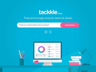 Tackkle! Try Beta! art design flat homepage icon illustration landing page ui ux website