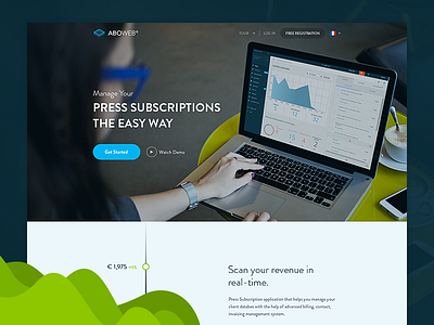 Aboweb Landing Page business clean design development flat homepage illustration landing page ui ux web design