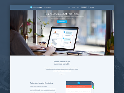 Invoice Sherpa - Partner Landing Page balkan brothers business clean flat homepage invoice sherpa landing page ui ux website design