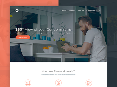 Evercondo Landing Page - Residents #2 balkan brothers business clean flat icons landing page ui ux web design website