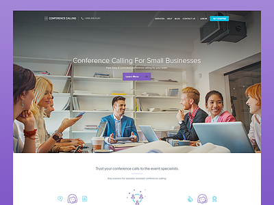 Conference Calling Homepage b2b balkan brothers business flat homepage landing page ui user experience ux web web design website
